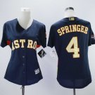 Women Astros 4 George Springer Navy 2018 Gold Program Jersey
