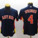 Women Astros 4 George Springer Navy Cool Base Jersey