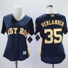 Women Astros 35 Justin Verlander Navy 2018 Gold Program Jersey