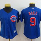 Women Cubs 9 Javier Baez Royal Cool Base Jersey