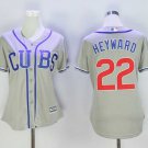 Women Cubs 22 Jason Heyward Gray Cool Base Jersey