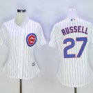 Women Cubs 27 Addison Russell White Cool Base Jersey