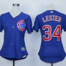 Women Cubs 34 Jon Lester Royal Jersey