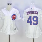 Women Cubs 49 Jake Arrieta White Cool Base Jersey