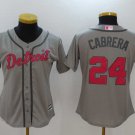 Women Detroit Tigers #24 Miguel Cabrera Gray Mother's Day Jersey
