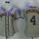 Women Houston Astros #4 George Springer Gray Cool Base Jersey