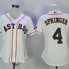 Women Houston Astros #4 George Springer White Cool Base Jersey