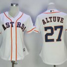 Women Houston Astros #27 Jose Altuve White Cool Base Jersey