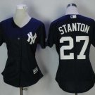 Women New York Yankees #27 Giancarlo Stanton Navy Jersey