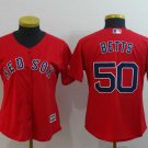 Women Red Sox 50 Mookie Betts Red Cool Base Jersey