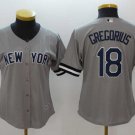 Women Yankees 18 Didi Gregorius Gray Cool Base Jersey