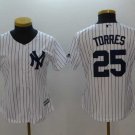 Women Yankees 25 Gleyber Torres White Cool Base Jersey