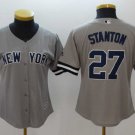 Women Yankees 27 Giancarlo Stanton Gray Cool Base Jersey
