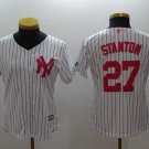 Women Yankees 27 Giancarlo Stanton White Mother's Day Jersey