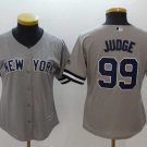 Women Yankees 99 Aaron Judge Gray Cool Base Jersey