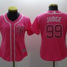 Women Yankees 99 Aaron Judge Pink Cool Base Jersey