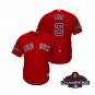 Women's Red Sox Red #3 Sandy Leon 2018 World Series Champions Jersey