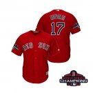 Women's Red Sox Red #17 Nathan Eovaldi 2018 World Series Champions Jersey