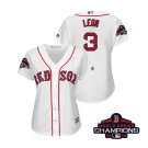 Women's Red Sox White #3 Sandy Leon 2018 World Series Champions Jersey