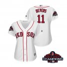 Women's Red Sox White #11 Rafael Devers 2018 World Series Champions Jersey