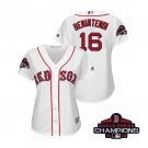 Women's Red Sox White #16 Andrew Benintendi 2018 World Series Champions Jersey