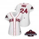 Women's Red Sox White #24 David Price 2018 World Series Champions Jersey