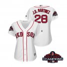 Women's Red Sox White #28 J.D. Martinez 2018 World Series Champions Jersey