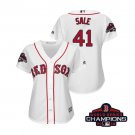 Women's Red Sox White #41 Chris Sale 2018 World Series Champions Jersey