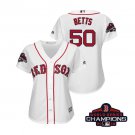 Women's Red Sox White #50 Mookie Betts 2018 World Series Champions Jersey