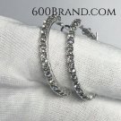 RHINESTONE CRYSTAL HOOP EARRINGS CRYSTAL 1.50 INCH HOOPS BLING