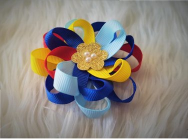2pcs Autism Awareness inspired Hair Bow Girls Hair Accessories