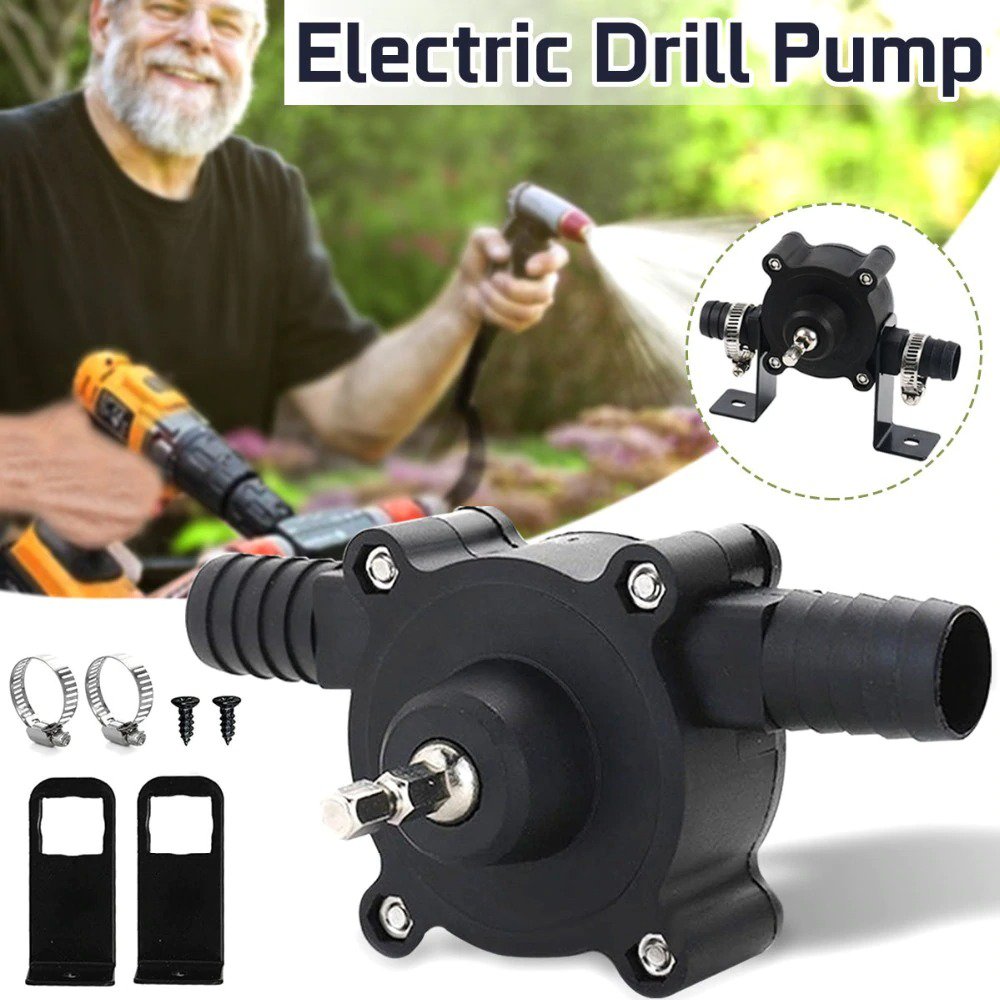 Portable Electric Drill Pump Diesel Oil Fluid Water Pump Mini Hand Self