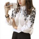 Fashion embroidery women's clothing long Sleeve Casual Women Blouse shirt office lady