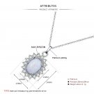Oval Shape Opal Necklace Zirconia Women  Birthday Gifts For Wife