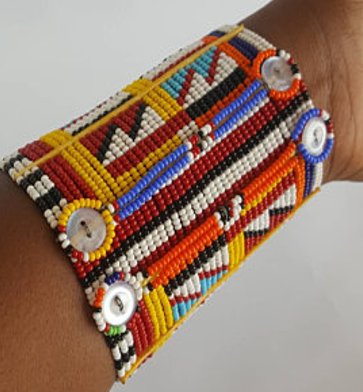 Long beaded bracelet.