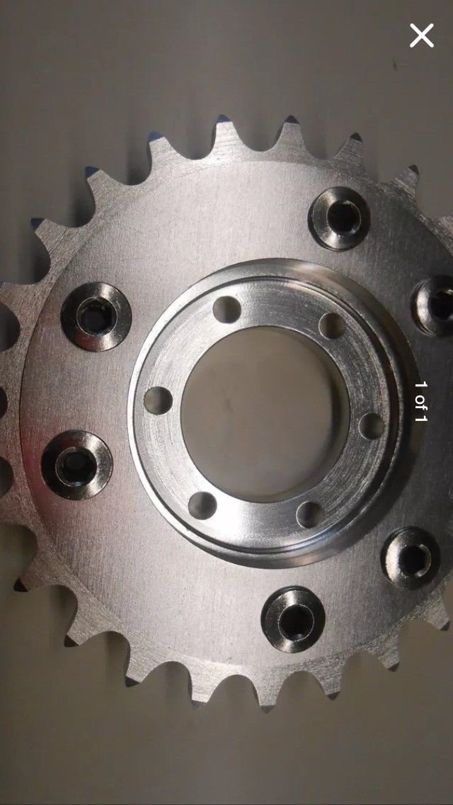 26 Tooth Sprocket For Motorized Bicycle CNC W/Disc Adapter