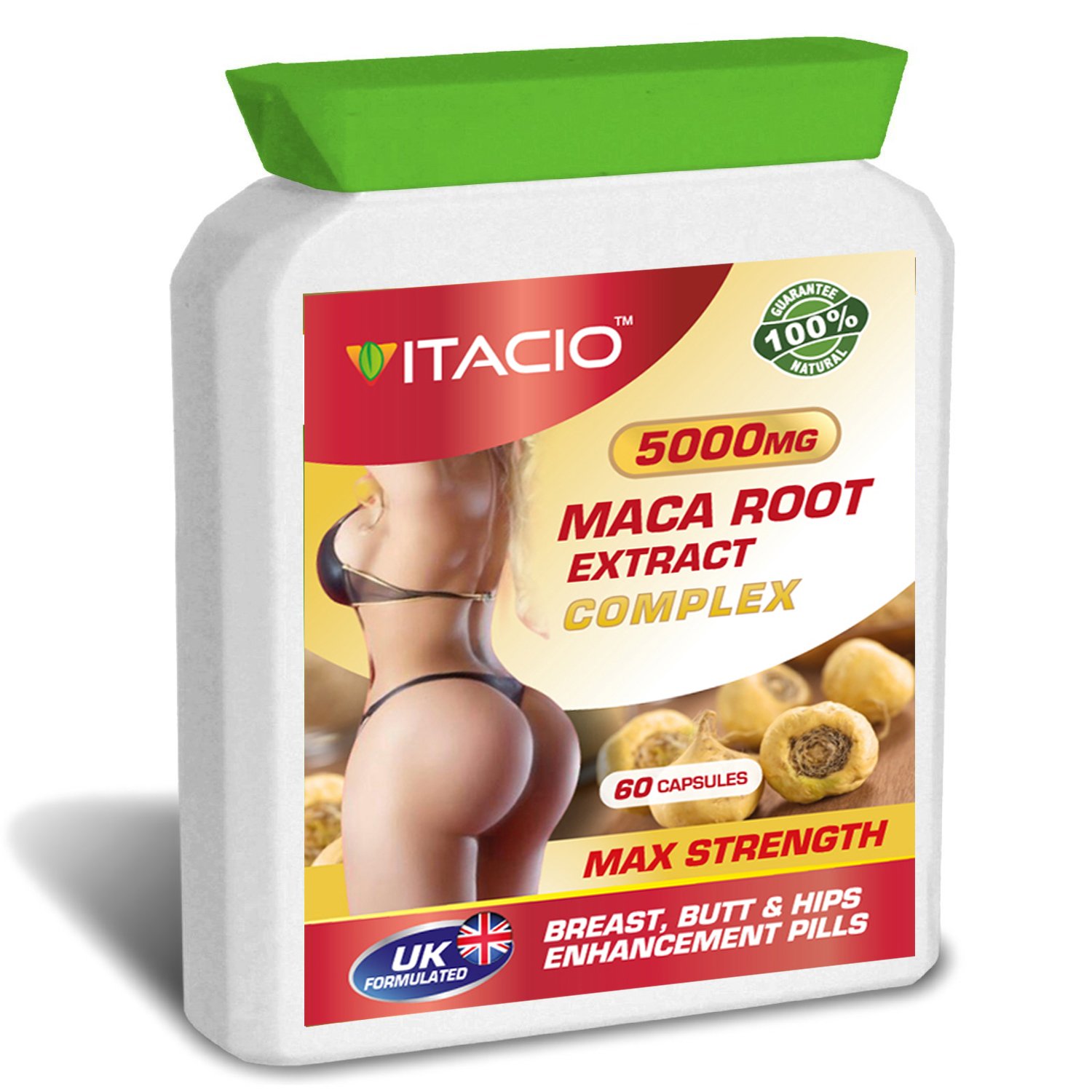 Maca Root Complex 5000mg Natural Bum Booty And Hips Enhancement 60 Pills.