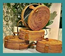 TRADITIONAL BAG WOMEN WOVEN ROUND RATS