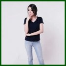 LADIES V-NECK WOMEN PLAIN / GIRLS V-NECK COTTON SLUB / BAMBOO COTTON - LOTS OF COLOR