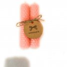 Pink, 4 Inch Hand Rolled Beeswax Candles