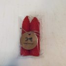 Red, 4 Inch Tapered Hand Rolled Beeswax Candles