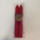 Red, 8 Inch Tapered Hand Rolled Beeswax Candle Sticks