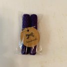 Purple, 4 Inch Hand Rolled Beeswax Candle Sticks