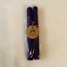 Purple, 8 Inch Hand Rolled Beeswax Candle Sticks