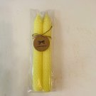 Yellow, 8 Inch Tapered Hand Rolled Beeswax Candle Sticks