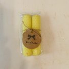Yellow, 4 Inch Hand Rolled Beeswax Candle Sticks