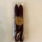Wine, 8 Inch Tapered Hand Rolled Beeswax Candle Sticks