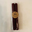 Wine, 8 Inch Hand Rolled Beeswax Candle Sticks