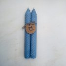 Baby Blue, 8 Inch Tapered Hand Rolled Beeswax Candle Sticks
