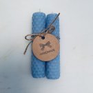 Baby Blue, 4 Inch Hand Rolled Beeswax Candle Sticks